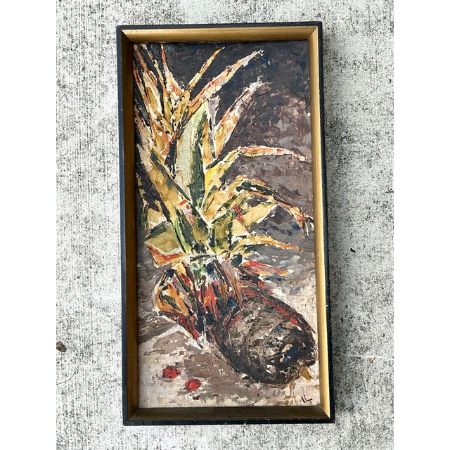 Vintage MCM Original Abstract Oil on Board For Sale - Image 12 of 12