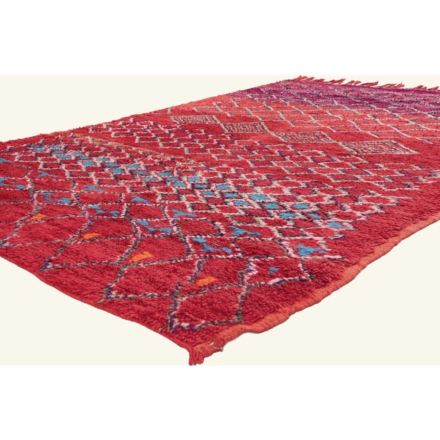 22040 Vintage Beni M'Guild Moroccan Rug, 06'02 x 08'11. The Crimson Lineage: A Vintage Beni M'Guild Moroccan Masterpiece...