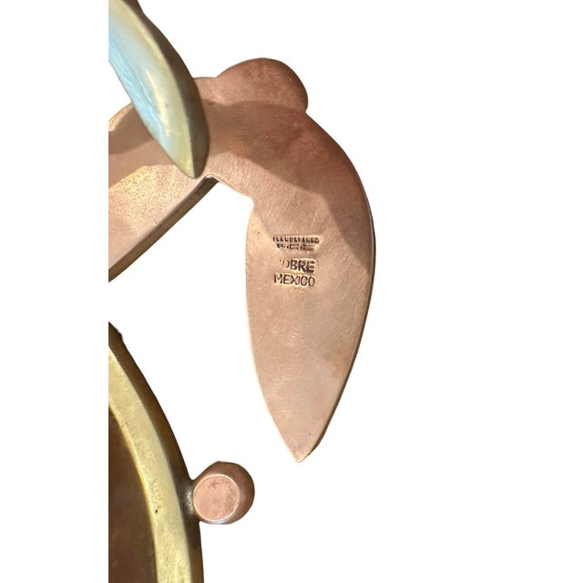 Metal Vintage, Mid Century Los Castillo Style Brass, Copper & Abalone Crab Trinket Dish / Vide Poche / Catchall For Sale - Image 7 of 7