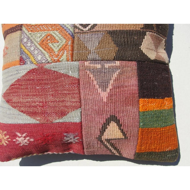 Textile Vintage Kilim Rug Pillow Cover For Sale - Image 7 of 11