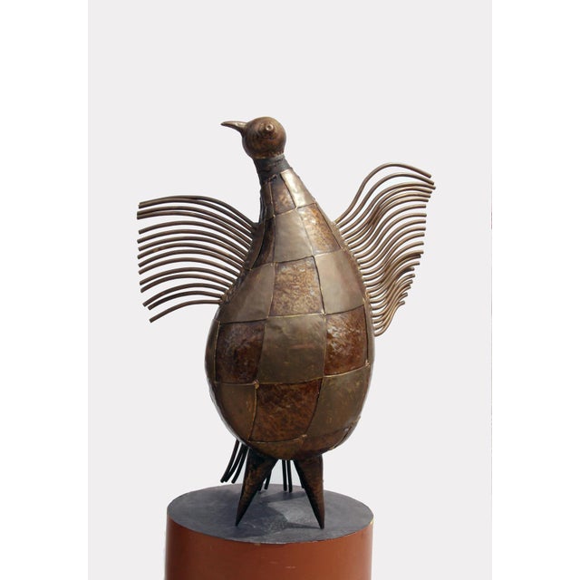 Folk Art Baby Condor Welded Bronze Sculpture, Victor Delfin For Sale - Image 3 of 6