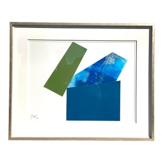 "I Can See the Future" Contemporary Original Geometric Collage on Paper, Framed For Sale