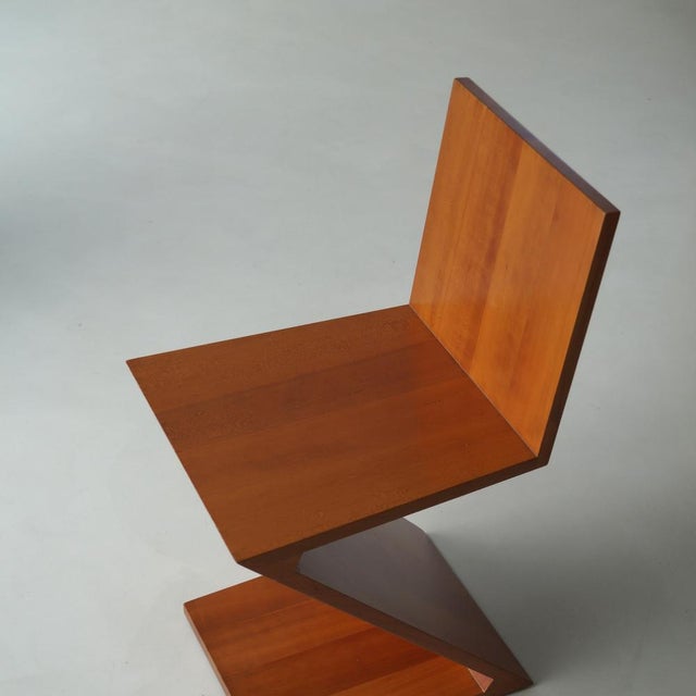 Vintage Zig Zag Chair by Gerrit Thomas Rietveld for Cassina, 1990s For Sale - Image 17 of 18