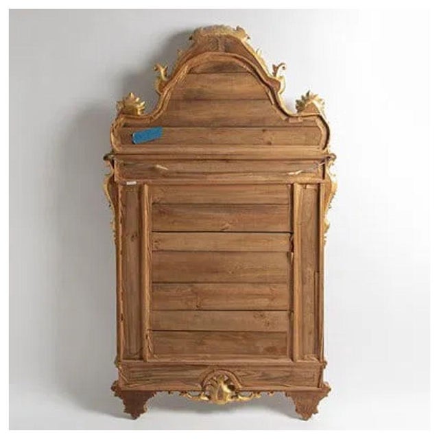 Neoclassical Monumental Giltwood Arch Shell Crest Pier Mirror For Sale - Image 3 of 3