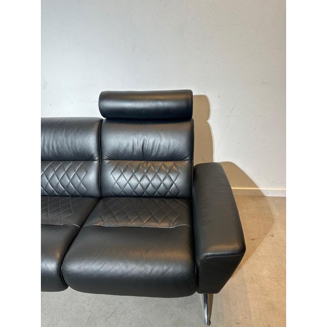 Two-Seat Sofa in Black Leather from Stressless For Sale - Image 4 of 7