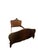 Exceptional Antique Tiger Oak Full-Size Bed in the French Louis XV An exceptional antique full-size bed executed in richly...