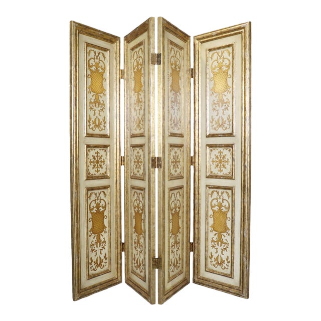 4 Panel Florentine Italian Dressing Screen For Sale