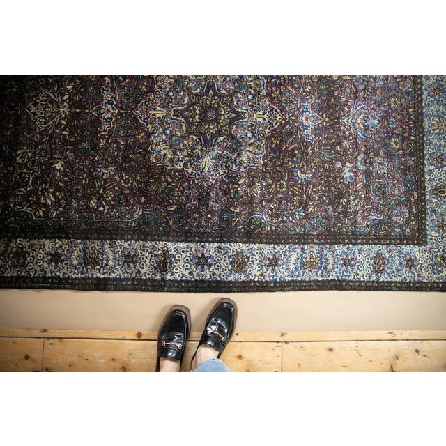 Textile Antique Silk Kashan Rug - 4'3" X 6'8" For Sale - Image 7 of 13