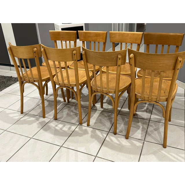 Vintage French Bistro Chairs, 1960s, Set of 8 For Sale - Image 6 of 15