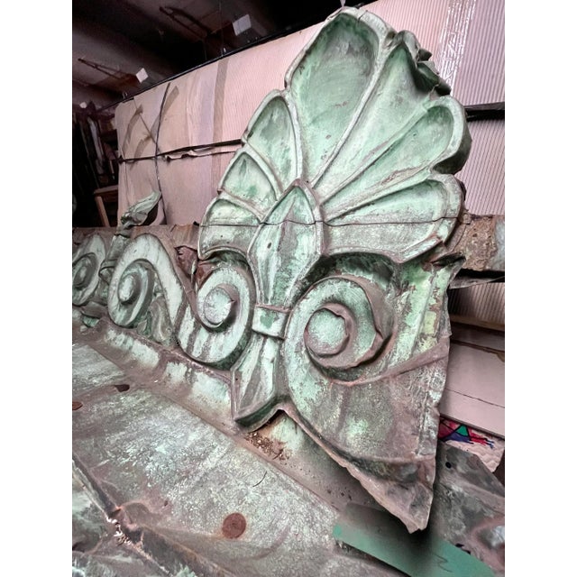 Antique Oxidized Copper Building Fragment Beaux-Arts Style Repousse For Sale - Image 11 of 12