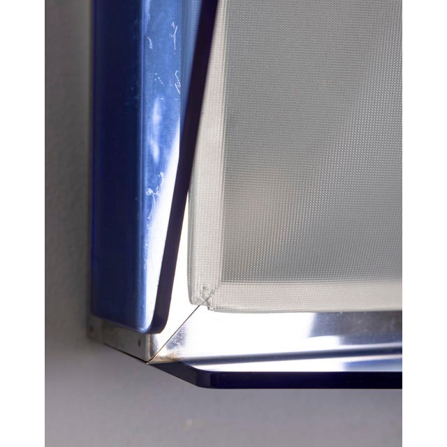Vintage Italian Blue Glass Ceiling Lamp, 1970s For Sale - Image 11 of 12