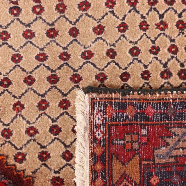 Brown Malayer Rug in Cotton & Wool Heavy Knot, Middle East For Sale - Image 8 of 11