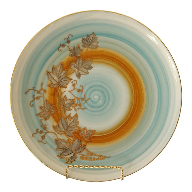 1980s Vintage Noritake 102 Wild Ivy Pattern Hand Painted Signed Plate For Sale