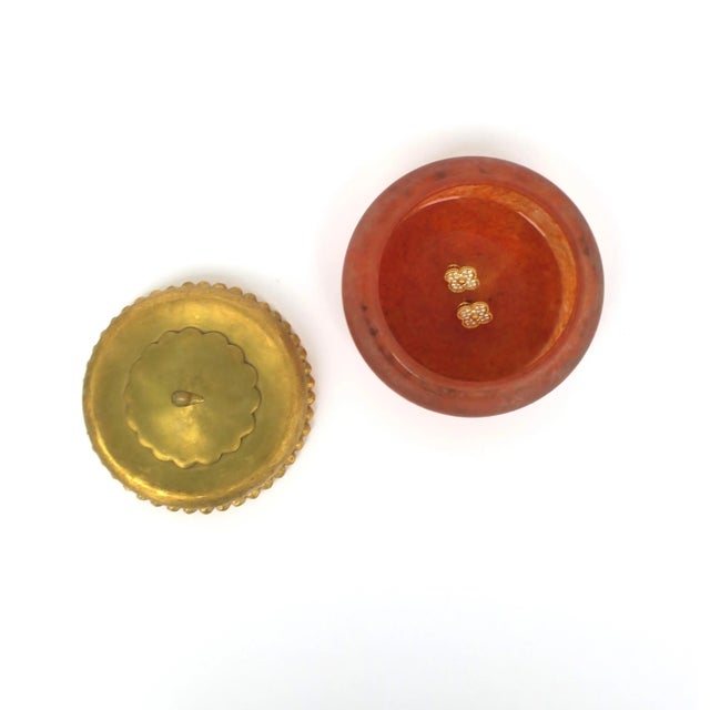 Murano Italian Murano Jewelry or Vanity Box Gold and Pink For Sale - Image 4 of 12