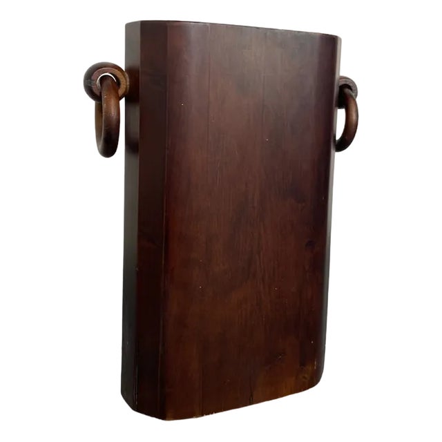 Mid-Century Modernist Walnut Wooden Umbrella Stand, 1950s For Sale