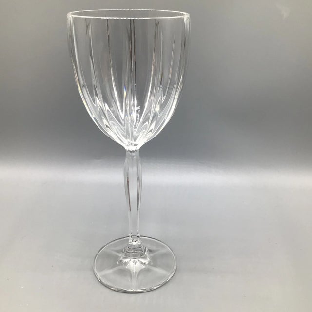 Beautiful Omega cut vertical lines in this crystal wine glass by Waterford Marquis.