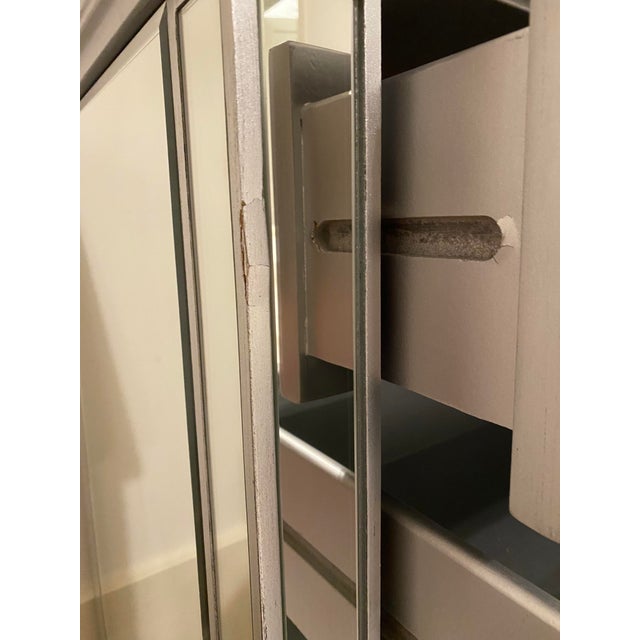 Silver Late 20th Century Hollywood Regency Mirrored Chest of Drawers For Sale - Image 8 of 10