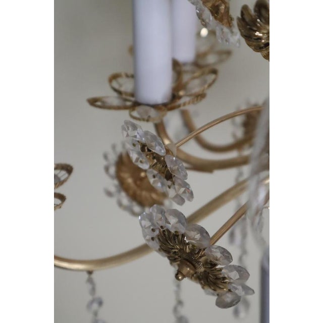 Large Gilt Brass Flower-Shape Chandelier from Palwa, Germany, 1970s For Sale - Image 16 of 18