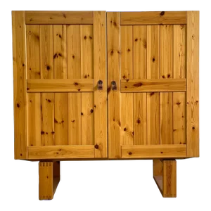 Danish Mid-Century Rustic Tall Bar Cabinet or Sideboard Pine