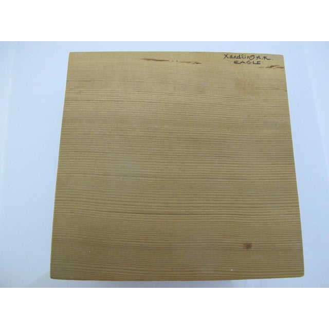 Nw Coast American Native Alaska Eagle Carved Bentwood Box With Lid For Sale - Image 10 of 11