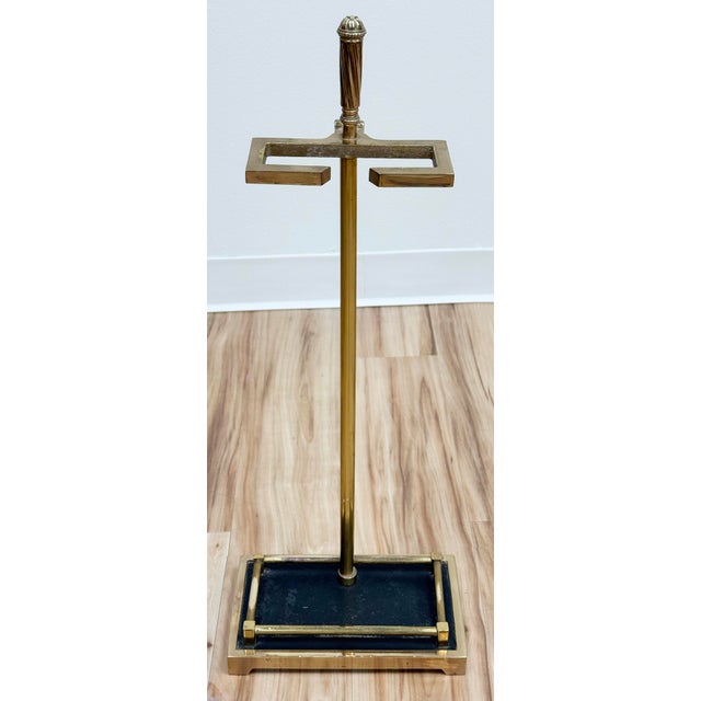 Vintage Classic Brass Fireplace Tools on Stand For Sale - Image 4 of 8