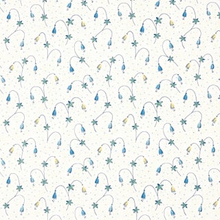 SAMPLE - Schumacher Lolly Floral Wallpaper In Blues For Sale