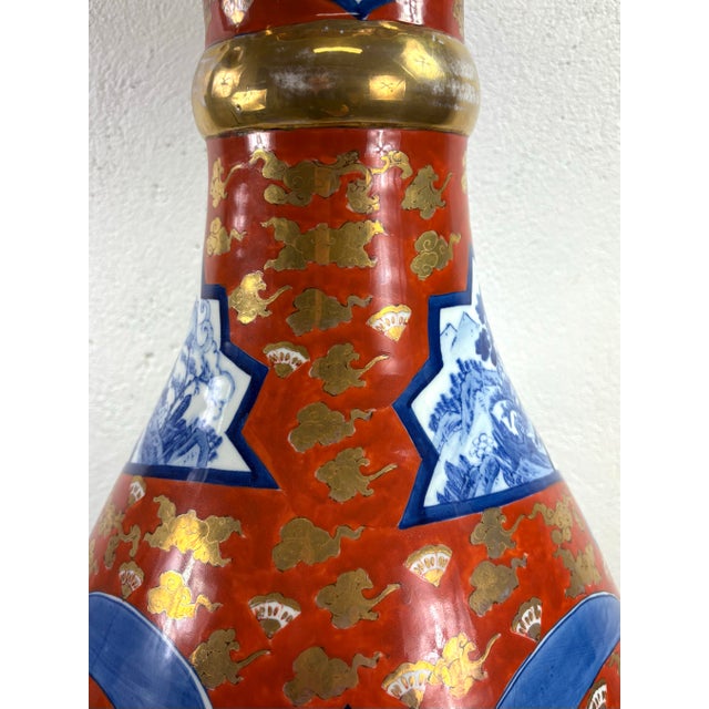 Monumental Palatial Size Hand Painted Japanese Emari Vace For Sale - Image 4 of 12