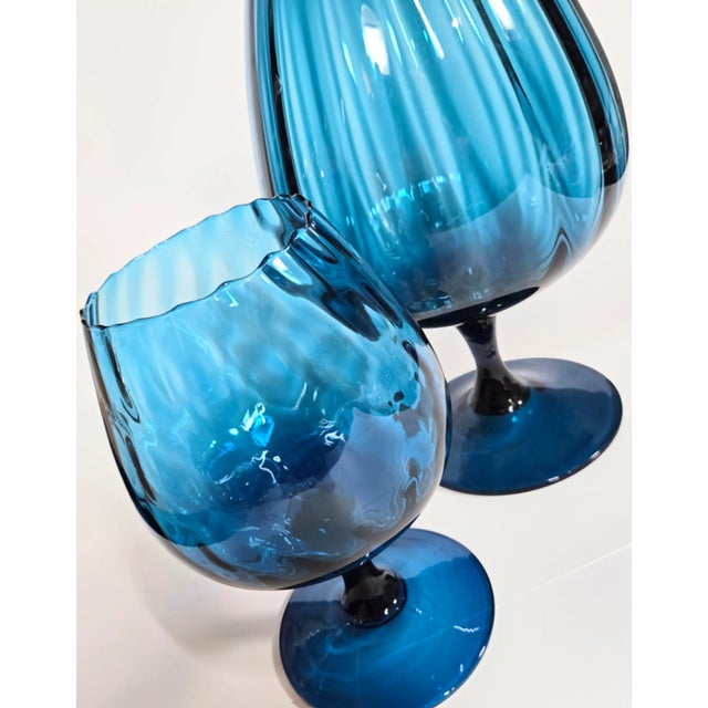 Deepest Aquamarine Vases- Set of Two For Sale - Image 16 of 16