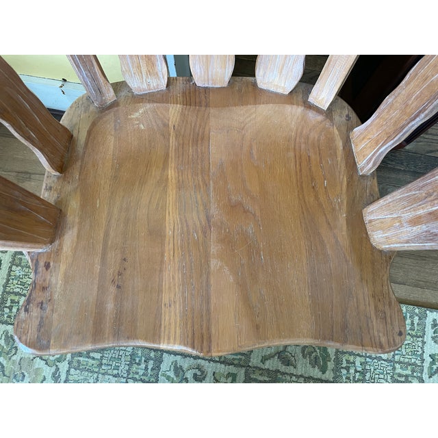 Vintage 1963 Attributed to A. Brandt Ranch Oak Rustic Blonde Captains Chair For Sale In New York - Image 6 of 12