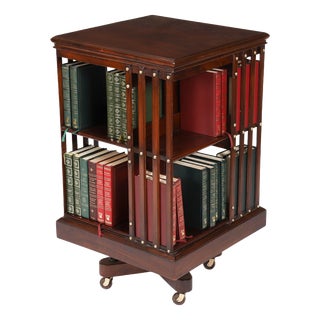 Antique English Mahogany Revolving Bookcase from Maple & Co., 1890 For Sale