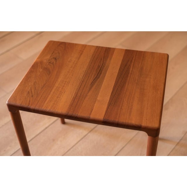 Danish Modern Solid Teak Set of Nesting End Tables by h.w. Klein for Bramin For Sale In Monterey, CA - Image 6 of 17
