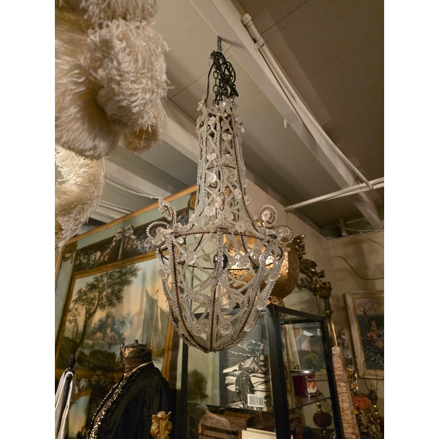Beaded French Chandelier For Sale - Image 9 of 10