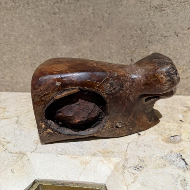 Hand Carved Exotic Wood Abstract Animal Sculpture For Sale - Image 9 of 10