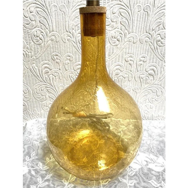 Gold Large Vintage Mid-Century Gold Murano Bubble Glass Jug Lamp For Sale - Image 8 of 13