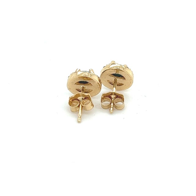 Natural Turquoise Diamond Stud Earrings 14k Yellow Gold 0.65 TCW Certified $1,590 217840 This is a Unique Custom Made...