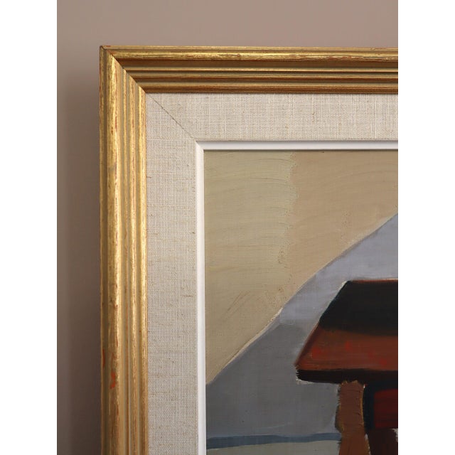 Textile Mid-Century Modern 'The Blue Teapot' Swedish Original Still Life Oil Painting, Framed For Sale - Image 7 of 12