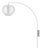Bloom Sphere Arc Lamp - Satin Nickel, White Satin Steel Shade, Dimmable, Modern Design For Sale
