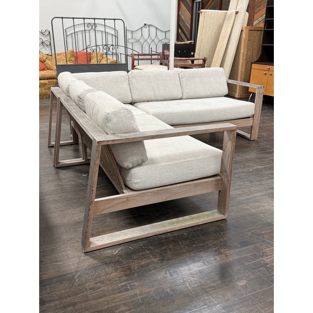 Wood Castlery Rio Outdoor L-Shape Sectional Couch For Sale - Image 7 of 12