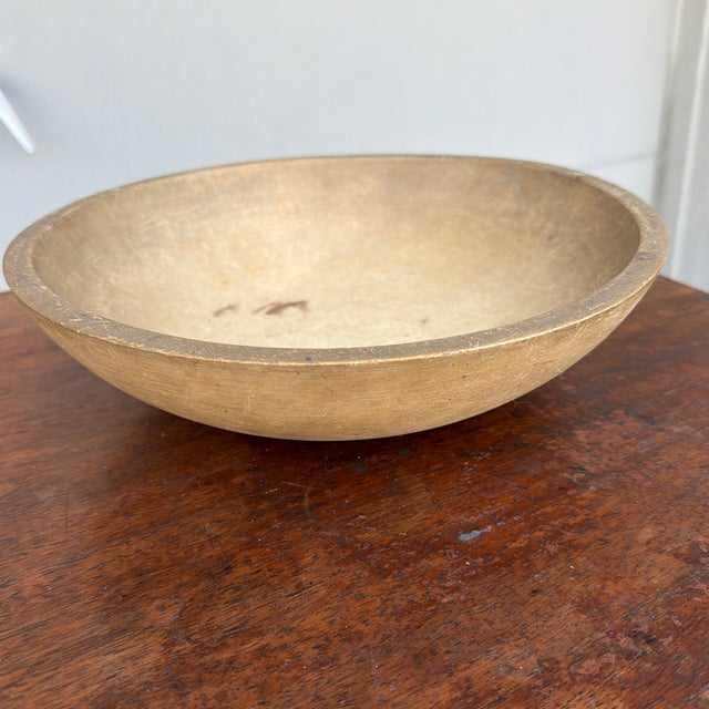 Antique Munising Turned Maple Wood Bowl, Circa 1930s For Sale - Image 9 of 12