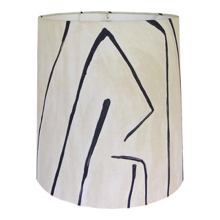 Groundworks Graffito in Linen/Onyx Drum Shade For Sale