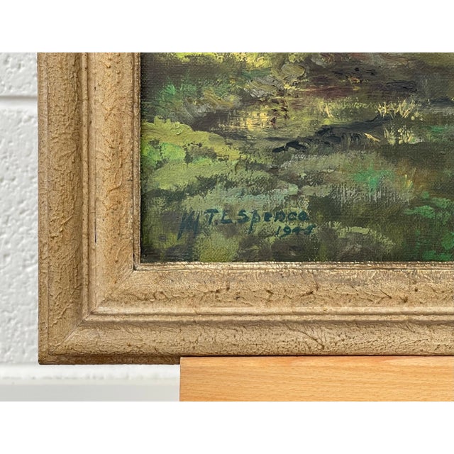 Tobias Everet Spence, River Forest Landscape Oil Painting by 20th Century Post War Irish Artist, 1945 For Sale - Image 12 of 13