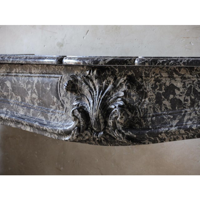 Large Antique Dutch Fireplace Mantel in St. Anne Marble For Sale - Image 12 of 13