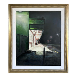 Mauricio Rodriguez Urban Nightlights Street Scene Oil Painting, 1999
