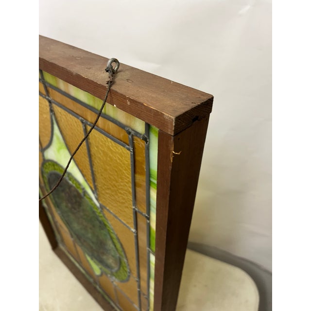 Arts & Crafts Style Antique Stained Glass Window For Sale - Image 4 of 4