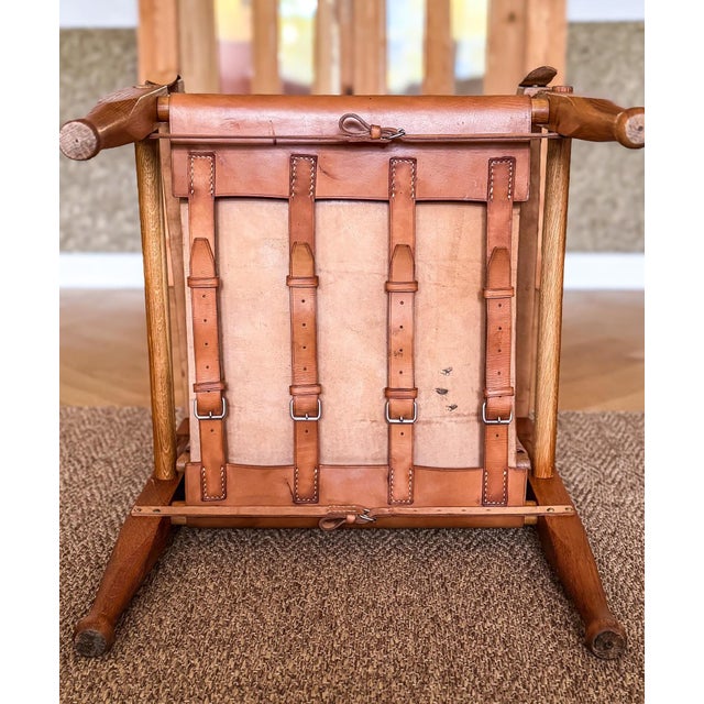 Cognac Leather Safari Chair from Wilhelm Kienzle, 1950s For Sale - Image 12 of 14