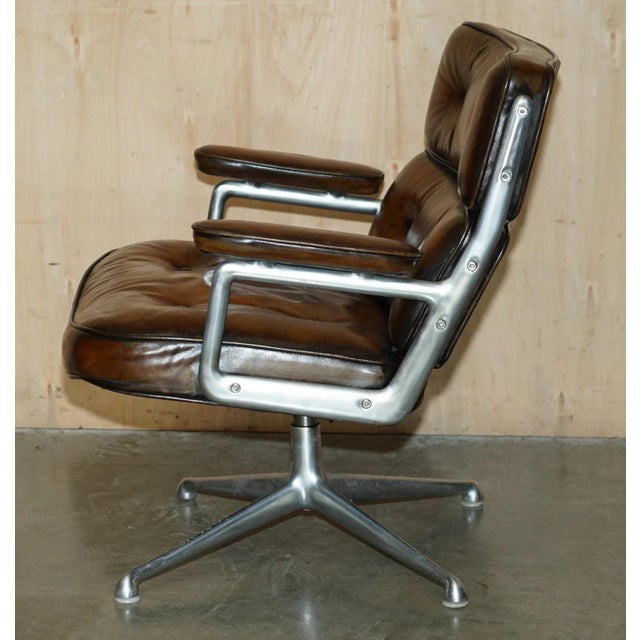 Brown 1960s Herman Miller Eames Time Life Lobby Chair in Brown Leather For Sale - Image 8 of 17