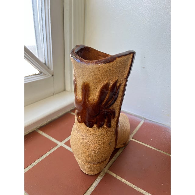 Mid-Century Modern Vintage Haeger Ceramic Stoneware Boot Vase For Sale - Image 3 of 5