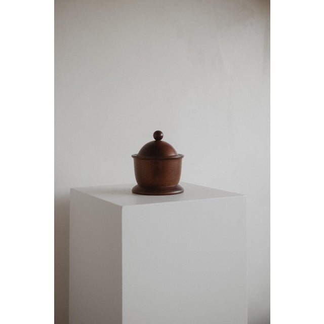 Mid-Century Modern Handcrafted Wooden Storage Jar For Sale - Image 3 of 8