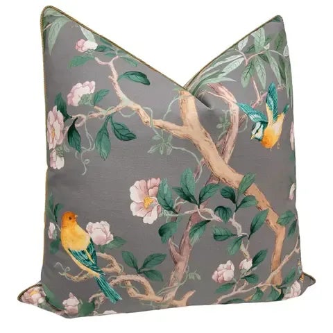 Contemporary 20" Gris Imperial Garden Pillows - a Pair For Sale - Image 3 of 5
