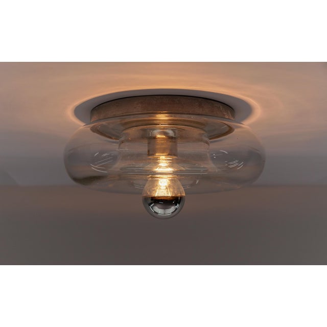 Mid-Century Modern Glass Donut Wall or Ceiling Lamp, Germany, 1960s For Sale - Image 4 of 10